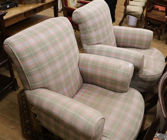 A pair of late Victorian armchairs